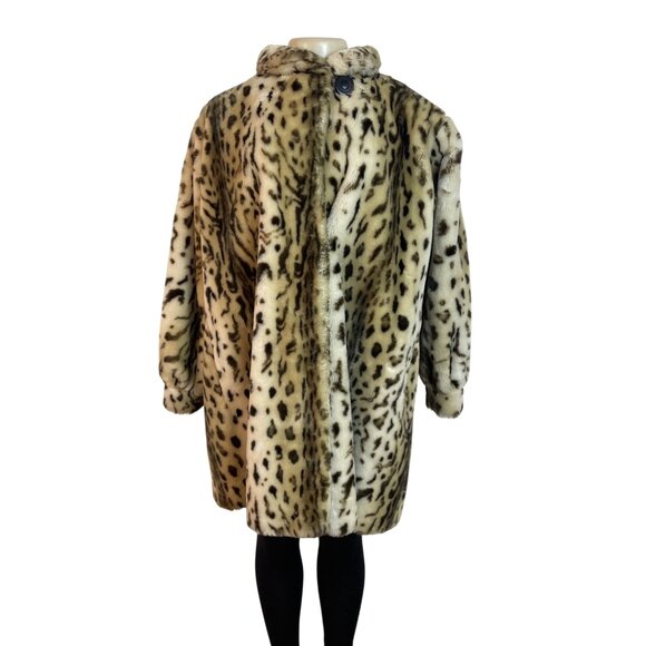 Vintage Leopard Print Faux Fur Coat - Picture 1 of 8